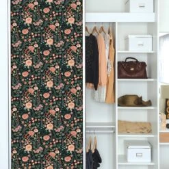 Roommates Waverly Fiona Floral Peel & Stick Wallpaper In Black -Roommates RMK12613PLW RS3
