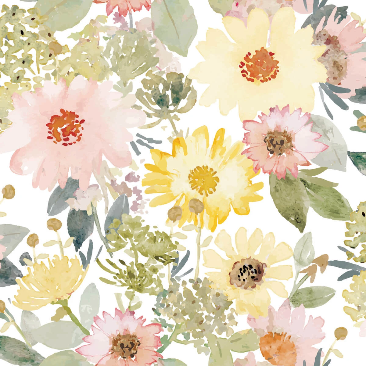 Roommates Southern Charm Peel & Stick Wallpaper In Coral/Yellow 1 Roommates Southern Charm Peel & Stick Wallpaper In Coral/Yellow