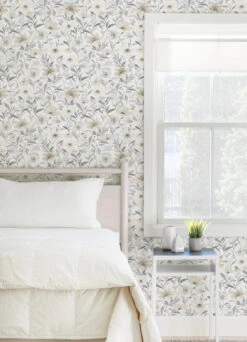 Roommates Flower Market Peel & Stick Wallpaper In Neutral -Roommates RMK12635PL RS1
