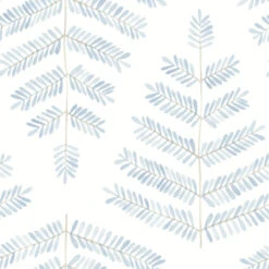 Roommates Cat Coquillette Leaflets Peel & Stick Wallpaper In Blue