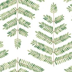 Roommates Cat Coquillette Leaflets Peel & Stick Wallpaper In Green