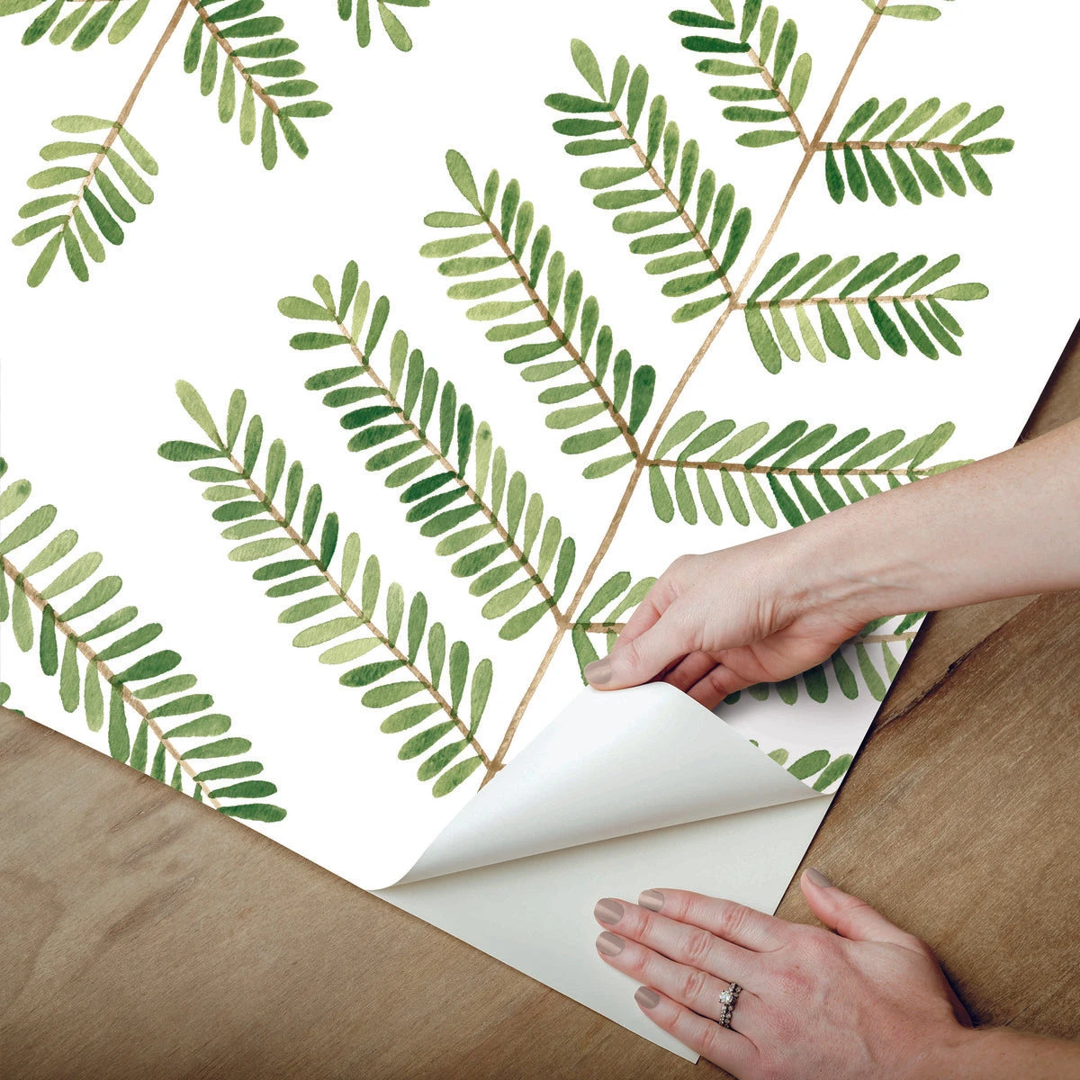 Roommates Cat Coquillette Leaflets Peel & Stick Wallpaper In Green 5 Roommates Cat Coquillette Leaflets Peel & Stick Wallpaper In Green - Image 5