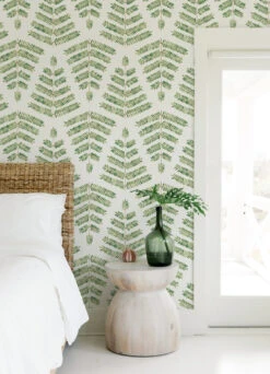 Roommates Cat Coquillette Leaflets Peel & Stick Wallpaper In Green 9 Roommates Cat Coquillette Leaflets Peel & Stick Wallpaper In Green -Roommates RMK12638PL RS1