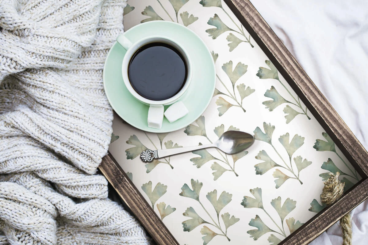 Roommates Cat Coquillette Gingko Peel & Stick Wallpaper In Jade 2 Roommates Cat Coquillette Gingko Peel & Stick Wallpaper In Jade - Image 2