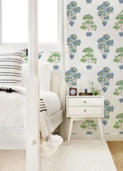 Roommates Cat Coquillette Bonsai Peel & Stick Wallpaper In Green/Blue -Roommates RMK12647RL RS2