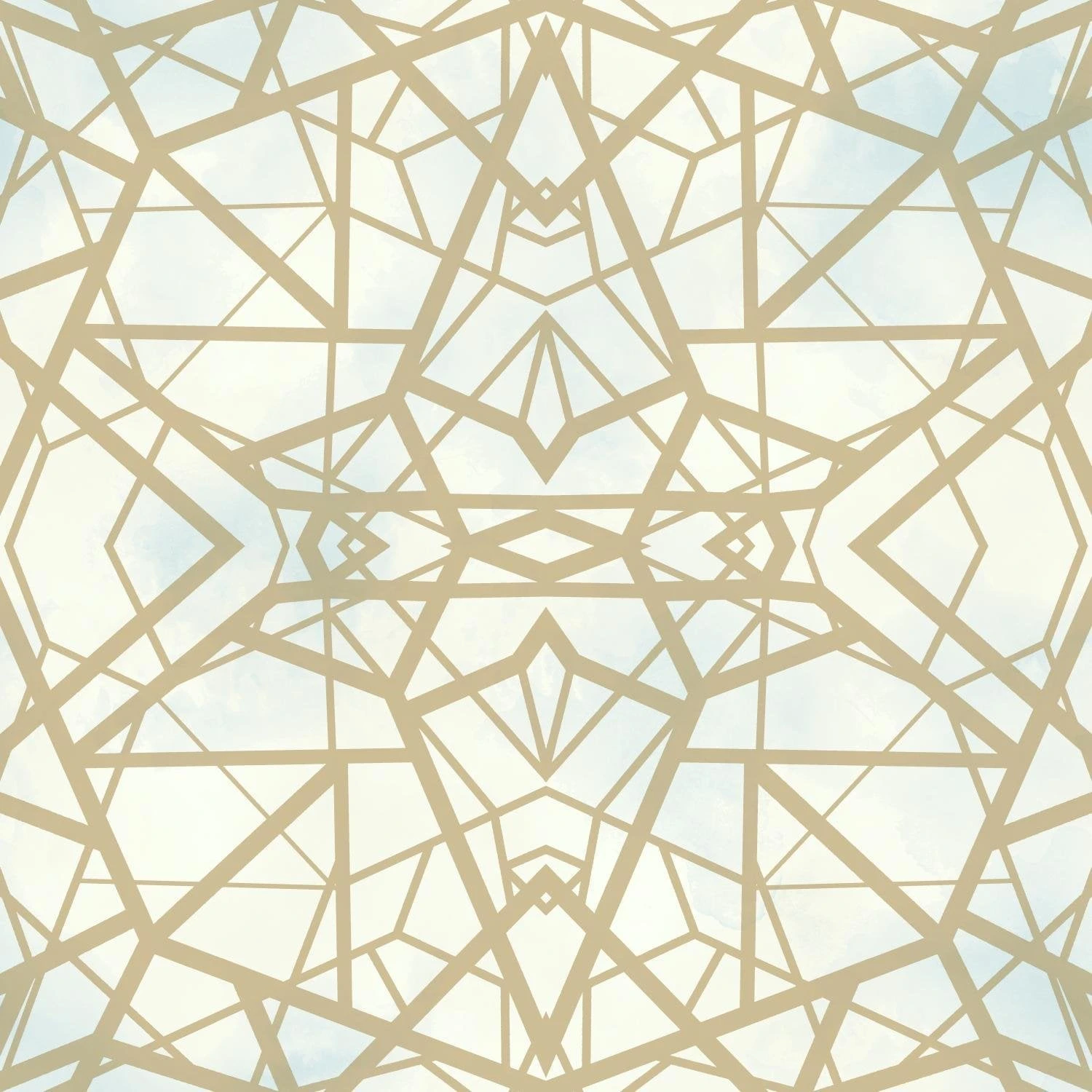 Roommates Shatter Geometric Peel & Stick Wallpaper In Sky And Gold 1 Roommates Shatter Geometric Peel & Stick Wallpaper In Sky And Gold