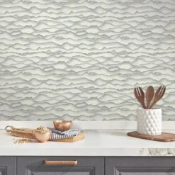 Roommates Singed Peel & Stick Wallpaper In Grey -Roommates Singed Peel Stick Wallpaper in Grey by RoomMates for York Wallcoverings3