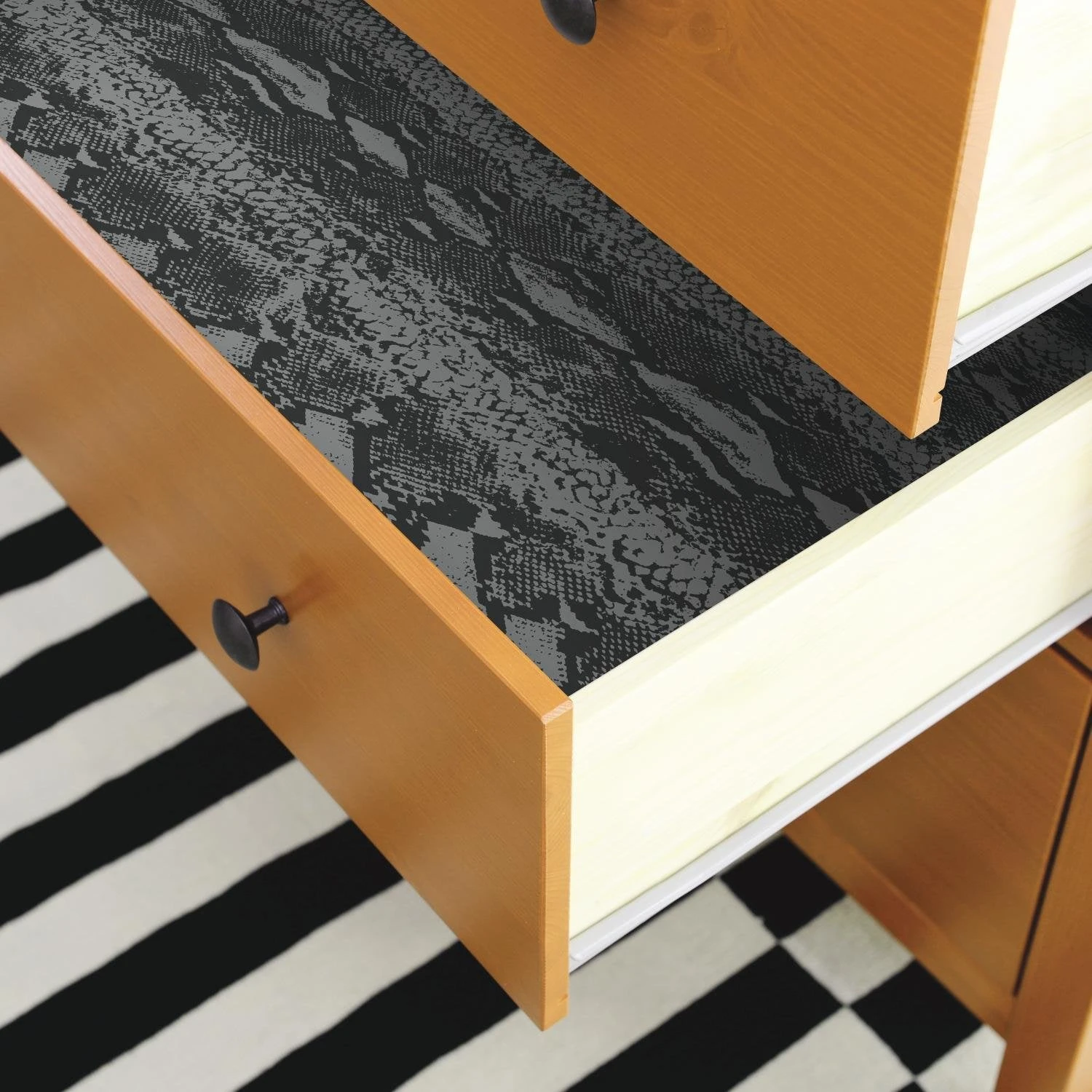 Roommates Snake Skin Peel & Stick Wallpaper In Grey And Black - Image 3