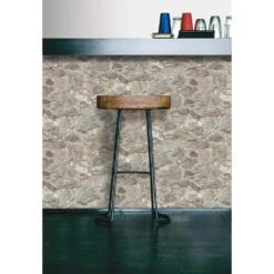 Roommates Stone Peel & Stick Wallpaper In Grey And Almond -Roommates Stone Peel Stick Wallpaper in Grey and Almond by RoomMates for York Wallcoverings 2