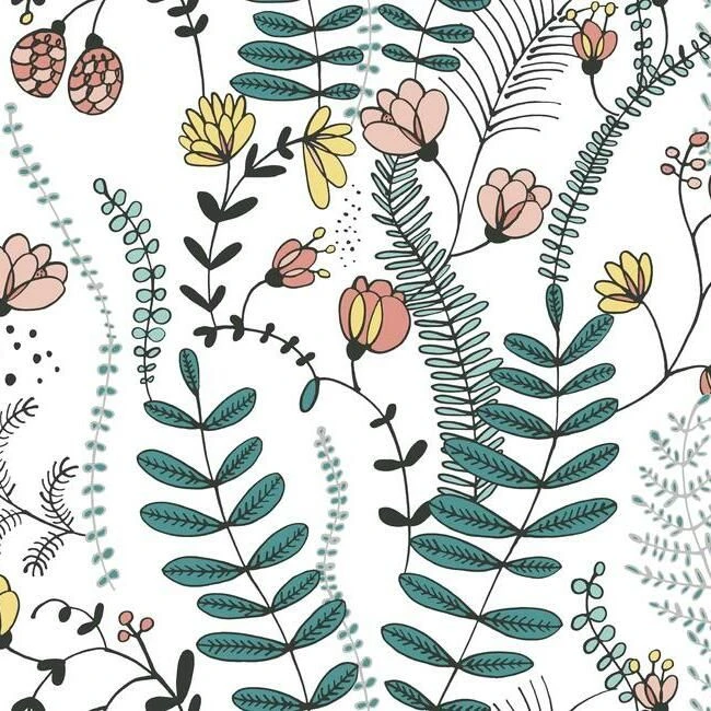 Roommates Verso Peel & Stick Wallpaper In Green And Pink 1 Roommates Verso Peel & Stick Wallpaper In Green And Pink