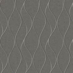 Roommates Wave Ogee Peel & Stick Wallpaper In Grey
