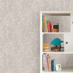 Roommates Wood Grain Peel & Stick Wallpaper In Grey -Roommates Wood Grain Peel Stick Wallpaper in Grey by RoomMates for York Wallcoverings 2